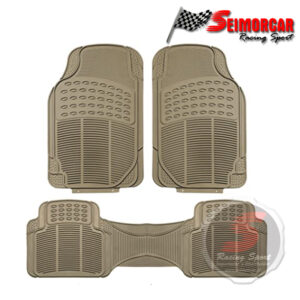 Piso Goma Beige 3 piezas con trasero camello