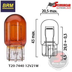 Ampolleta BRM T20 1 Contacto Ambar
