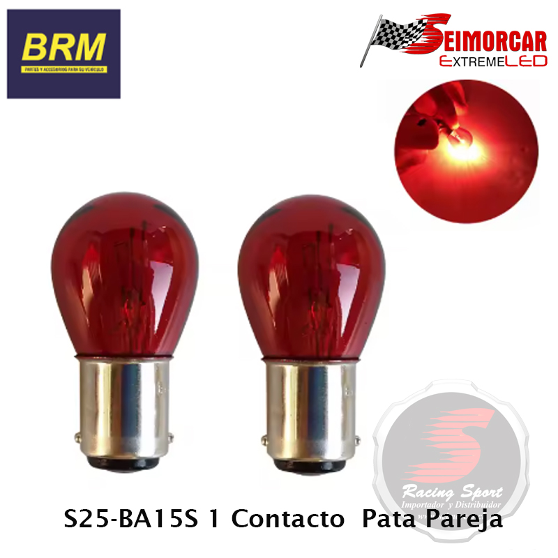 Ampolleta 1 Contacto Pata Pareja Roja