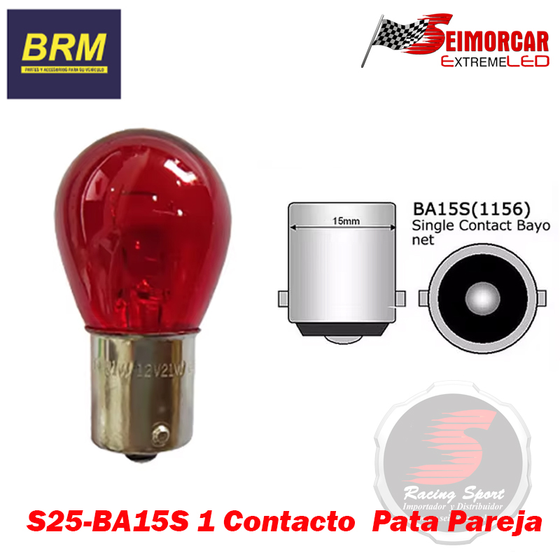 Ampolleta 1 Contacto Pata Pareja Roja
