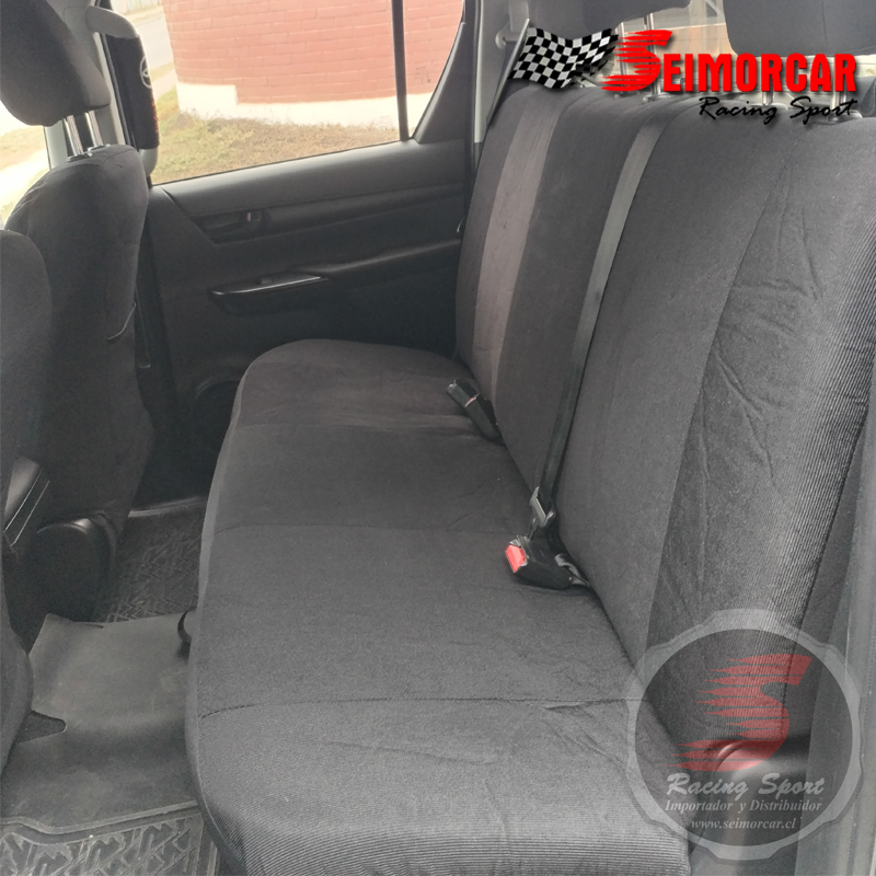 Funda Asiento Cotele Acolchada 11 Piezas Negro/Negro - Imagen 3
