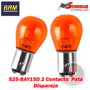 Ampolleta 2 Contacto pata dispareja Ambar