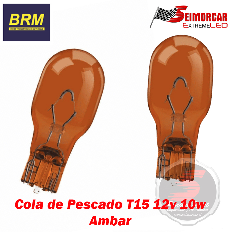 Ampolleta Halogena Cola Pescado T15 Ambar